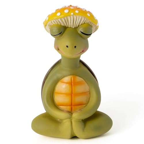 Meditation Turtle Resin Statue - Yoga Meditation Turtle Statue for Desk Living Room Resin Figurine for Home Patio Office Decoration Cute Plant Statues for Tabletop Garden Backyard Decor - style: Turtle