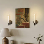 Matte Black Wall Sconce Candle Holders Set of 2 for Taper Candles, Minimalist Metal Wall Mounted Candlestick - 0.82 Inch Cup Diameter