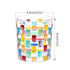 Tealight Candle Holder, Stained Glass Votive Candle Holder with Woven Pattern, Romantic Mosaic Tea Light Holder Cup for Table Centerpieces, Christmas, Birthday Party, Home Decor