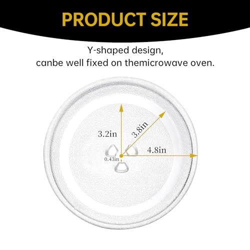 9.6" Microwave Glass Turntable Plate, 9.6" / 24.4cm Microwave Tray Replacement Glass Plate, Glass Tray Replacement for LG, GE, Magic Chef, Hotpoint, Panasonic, Kenmore, etc - size: 9.6"