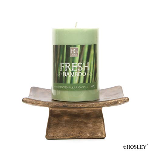 Hosley Square Pillar Candle Holders & Incense Stick Holder for Modern Ritual Accessories for Mindful Living Ideal for Home Décor, Office, Livingroom, Spa - color: Light Brown