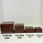Display Base Pedestal Cherry Finish with 5/16" Center Hole – Square Stand Blank for Trophies, Figurines, 3D Prints, DIY Projects – Available in Multiple Sizes (7"Lx7"Wx5 1/4"H) - size: 7"Lx7"Wx5 1/4"H