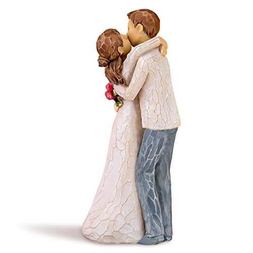 AIDLNS Couple Figurine Gift for Wife - Husband and Wife Hug Statue Hand-Painted Sculpture Romantic Anniversary Birthday Christmas Love Gifts for Girlfriend Boyfriend - color: Couple Figurine