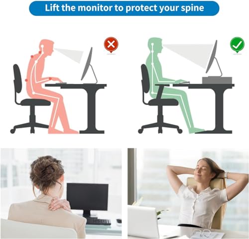 gianotter Computer Monitor Stand Riser, office organizer with Drawer, Office Organizers Storage for Classroom Office Supplies (Rose) - color: Rose