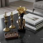 Lescafita African Woman Art Sculpture with Gold Floral Crown, Exquisite African Statue, Emotional Modern Home Art Gift for Various Settings Such as Home, Bookshelves, desks, or Offices(7.68 inch - color: 711-gold S