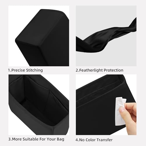 DGAZ Silk Purse Organizer Insert For LV Sac Plat Mini/BB/Medium bag，Silky Smooth Bag Organizer，Luxury Handbag & Tote Shaper(Black,Mini) - color: Black, size: Mini