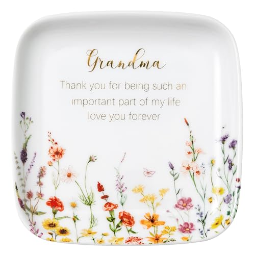 Crisky Jewelry Ring Dish for Grandma Birthday Gifts Thinking of You Gift for Grandmother New Fist Time, Personalized Christmas Valentine's Gift Ideas from Grandson Granddaughter (Love You Forever) - style: Grandma Thank You for Being Such an Important Par