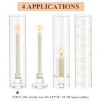 Hurricane Candle Holder Thickened Cylinder Covers 4 Pcs Taper Candle Sticks Holder Glass Tall Candlesticks Holders Centerpiece for Wedding Dining Table - color: Clear