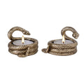 NIKKY HOME Gold Snake Tealight Candle Holders Set of 2, Centerpiece Table Decorations, Decorative Metal Stand for Tea Light Candles, Votive Candles