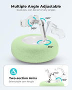 Viozon Tablet Stand Pillow, Compatible with 4.7"-13" Phone/Tablet, iPad, iPhone, Samsung, Google, Kindle, 360°Adjustable Phone Holder for Bed with Soft Plush Fabric, and Detachable Bowl, Green - color: Green