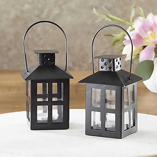 Kate Aspen Luminous Black Mini-Lantern Tea Light Holder