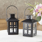 Kate Aspen Luminous Black Mini-Lantern Tea Light Holder