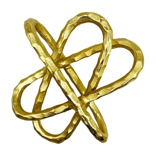 Pemberly Row Handmade Aluminum Abstract Sculpture, Gold Finish, 8x8x3 Inches, Decorative Modern Design for Living Room, Bedroom, or Office Decor - color: Gold