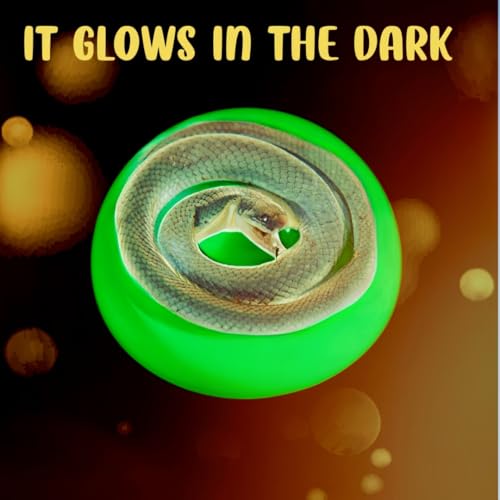 Real Snake Specimen in Dome Resin - Naturally Deceased Snake with Glow-in-the-Dark Effect, Perfect for Science Education, Oddities Collectors, and Biology Enthusiasts (3.5 x 1.6 Inches) - color: Snake Specimen (3.5" X 1.6")