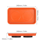 5 PCS Magnetic Trays, 9.4X5.5x1.4Inch, Magnet Tool Tray, Magnetic Parts Tray, orange, by GENHAKON - size: 5 PCS Rectangle Orange