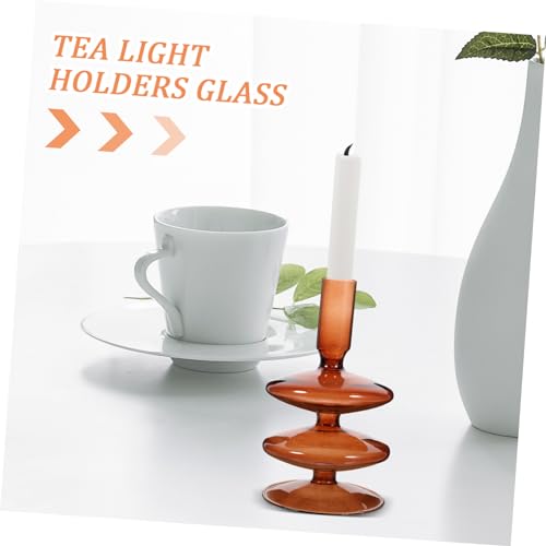 Garneck Elegant Glass Candle Holder for Pillar Candles Romantic Nordic Style Centerpiece for Dining Table Wedding Party Home Decor for Bedrooms Bars