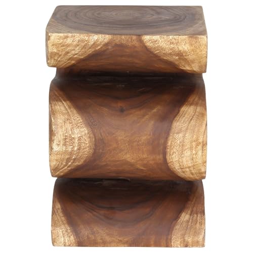 Haussmann Wood Big Wave Verve Accent Snake Table 14 x 14 x 20 in H Walnut Oil - color: Walnut, size: Medium
