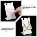 PH PandaHall 10pcs Acrylic Earring Stand, White Jewelry Display Earring Holder L-shape Earrings Organizer for Dangling Earrings Necklace Jewelry Shows Retail Props, 1.7x1.4x3inch - color: White