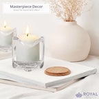 Royal Imports Tea Lights Votive Candles Holders (Set of 6), 2 in. Glass Candle Cups, Wedding Table Centerpiece, Home Decor, Party, Dinner & More