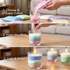 Sukh Candle Sand and Wicks - 430G(0.94lb) Sand Candles with Wicks Green, White, Pink, Blue, Purple Refillable Candle for Weddings, Parties - color: Mixed Colours 2
