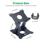 KABCON Tablet Stand,Adjustable Drawing Holder Eye-Level Aluminum Solid Stand for Desk, Portable Monitor, iPad Pro 9.7 10.5 Air Mini,Microsoft Surface Pro,Tab-Up to 15'' - color: Large-Black