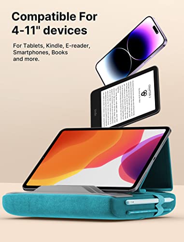 JSAUX Tablet Pillow Stand, Tablet Stand Holder Dock for Lap, Bed and Desk Compatible with iPad Pro 11 10.5 9.7 10.2 Air Mini, Kindle, Tablets, Phones, E-Reader, Books and More 4-10.9'' Devices Green - color: Green