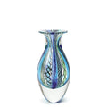 Ca D Oro Small Glass Vase Boho with Blue/Green Canes Hand Blown Murano-Style Art Glass - Model Nº 2 - color: Small Blue Model 2