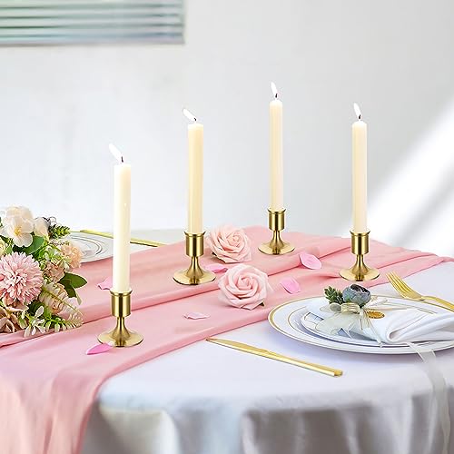 Sziqiqi Candlestick Taper Candle Holders - Gold Candle Stick Candle Holder Bulk Decorative Table Centerpiece for Wedding Reception Christmas Candlelight Dinner Bridal Showers Party Decor Pack of 12 - color: Gold-style 1, size: 12 Pcs