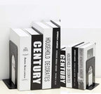WENDIN 3 Pairs Bookends Metal Nonskid Bookends Economy Universal Book Ends Heavy Duty Bookshelves Organizer Office (Black-B)