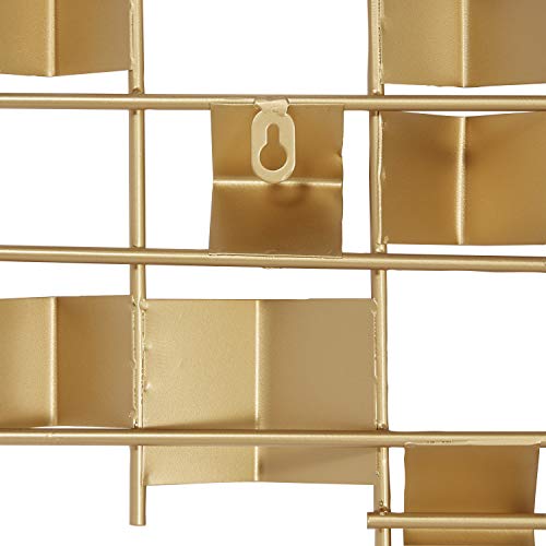 CosmoLiving by Cosmopolitan Metal Geometric Home Wall Decor 3D Folded Stripes Wall Sculpture, Wall Art 32" x 2" x 32", Gold - size: 32"L x 32"W