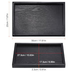 PATIKIL Wood Serving Tray 12x8 Inch Outer Base, Rectangular Decorative Platter for Home Decor Kitchen Table Candle Holder, Black - size: 12x8 Inch