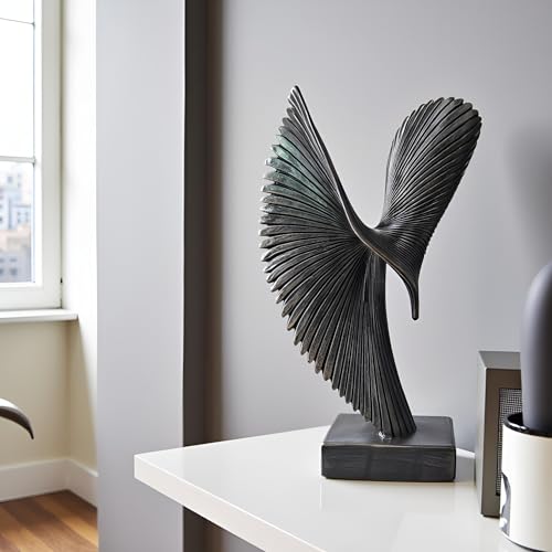 Modern Abstract Eagle Decorative Sculpture, Dining Living Room Desk Decor,Geometric Home Decor Statues,Shelf Top Decor Aesthetics, Coffee Tables or Office Shelves（Bronze Colored） - color: 15.16"bronze Colored
