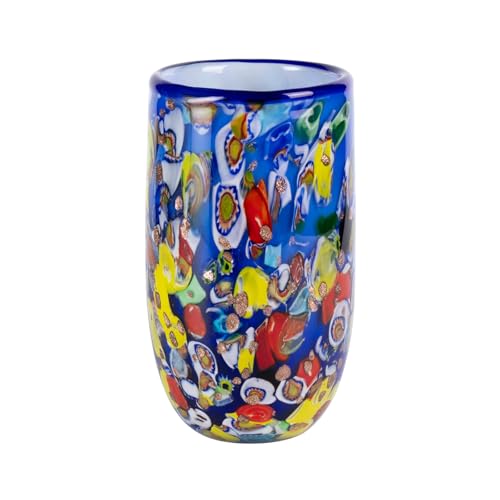 KAMMAK Colored Glass Vase, Beautiful Hand Blown Decorative Vase, Modern Art Vase for Flower Mantle Dining Table Centerpiece, Entryway Living Room Wedding Decoration (JG2058) - style: JG02058