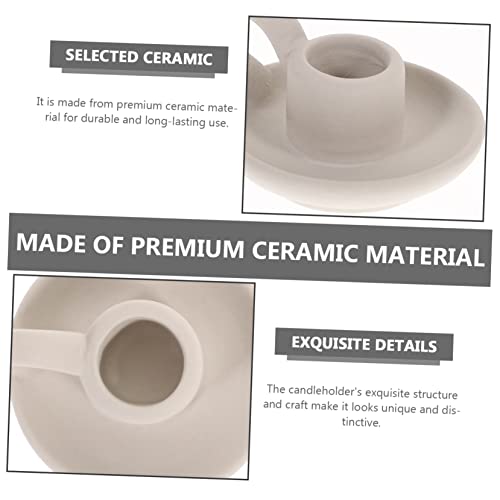 GARVALON 2pcs Stylish Decorative Candleholder Minimalist Ceramic Candle Stands for Home Decor Weddings and Events Elegant for Table Centerpieces