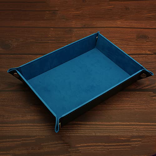 Valet Organizer - Catchall Tray for Jewelry, Wallets, Watches, Keys, Coins, Phones, Glasses - Perfect for Nightstand, Desk, Entryway - color: Blue