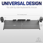 VIVO Extra Long Clamp-on Computer Keyboard and Mouse Under Desk Slider Tray, 34 x 11 inch Pull Out Platform Drawer, Black, MOUNT-KB15EB - color: Black, size: 34 inch