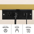 HOOBRO TV Stand with LED Lights and Power Outlets for TVs up to 75", Modern 63 Inch Tempered Glass TV Console Table with Open Shelves, Media Entertainment Center for Living Room, Gold GD165UDS01 - size: 63 Inch