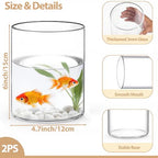 TBWIND 2Pcs Glass Cylinder Vases for Centerpieces, 6" x 4.7" Wide Mouth Flower Vase Hurricane Glass Candle Holders, Clear Vases Bulk with 2 Floral Tapes for Floating Candles Wedding Party Home Decor - size: 6" x 4.7" Wide Mouth