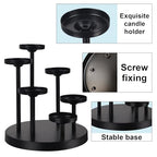 6arms Tea Candle Holder Tray, Metal Black Candlestick Holder, Candle Holders Set of 6 padk Tea Candle Light, for Dining Room, Table Centerpiece Decor,Decorative Tray… - size: tea's 6arms