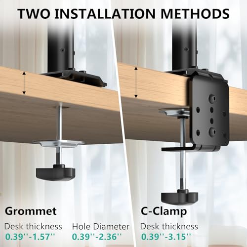 WALI Single Long Monitor Arm - Computer Monitor Arm Desk Mount for 13-32 inch, Hold up to 19.8lbs, Extra Long Adjustable Stand, Full Motion Tall Arm, VESA 75/100mm, (GSDM001L) - size: 13"-32", style: Single Arm