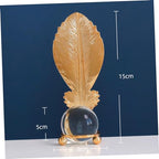 Luxury Crystal Golden Leaf Design Decor for Table and Cabinet Unique Leaf Ornament for Stylish Living Spaces