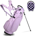 Luxury Womens Golf Bag, PU Leather Golf Stand Bag for Women/Ladies, 14-Way Full-Length Top Dividers, Ultra Lightweight, Large Pockets for Accessories - color: Lavender