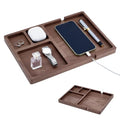 Wood Valet Tray for Men Women, Walnut Nightstand Organizer with Charging Station, Desk Drawer Organizer Tray Office Supplies, Desk Trays for Phone Watch Wallet Key Jewelry Catchall Trays - style: Pen tray and desk tray