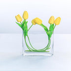 CYS EXCEL Glass Book Vase (H:6" Open:7"x2") Round Edge Oval Flower Vase Rectangular Wedding Centerpiece - size: H-6" Open-7"x2"