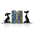Decorative Dog Bookends for Home and Office Decor - Cartoon Metal Book Ends with Canine Design, Non-Slip Base for Securely Holding Books, Magazines, and Decorative Accents on Shelves and Desks