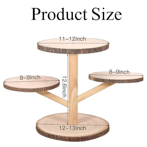 4 Tiered Rustic Wood Cupcake Stand, Detachable Cupcake Tower Holder Wood Dessert Display Platter for Birthday Graduation Tea Party Wedding Decoration