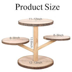 4 Tiered Rustic Wood Cupcake Stand, Detachable Cupcake Tower Holder Wood Dessert Display Platter for Birthday Graduation Tea Party Wedding Decoration