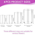 48pcs Glass Vase Cylinder for Centerpieces Small Flower Glass Clear Home Decor Centerpiece Table Flower Vase Decorations for Wedding＆Holiday 4,4,4.7,6Inch Tall - size: 48Pack-4+4+4.7+6Inches