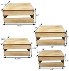 Gift Boutique 4 Pcs Wooden Buffet Risers, Rustic Wood Cake & Dessert Display Stands, Square Food Risers for Buffet Table, Appetizers & Cupcakes, Wedding, Party & Event Décor (4 Sizes)