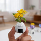 MOUGIGI 5 PCS Mini Flower Vase, Handmade Ceramic Rice Ball (Japanese Onigiri) Miniature Vases, Charming and Cute Design, Perfect for Dry Flowers - Bulk Bud Vases, Unique and Adorable Japanese Craft - color: 5 Pcs Rice Ball Vase